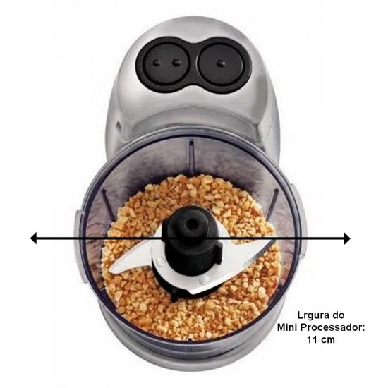 Mini Processador Black+Decker Cinza Com 2 Velocidades 120W 127V